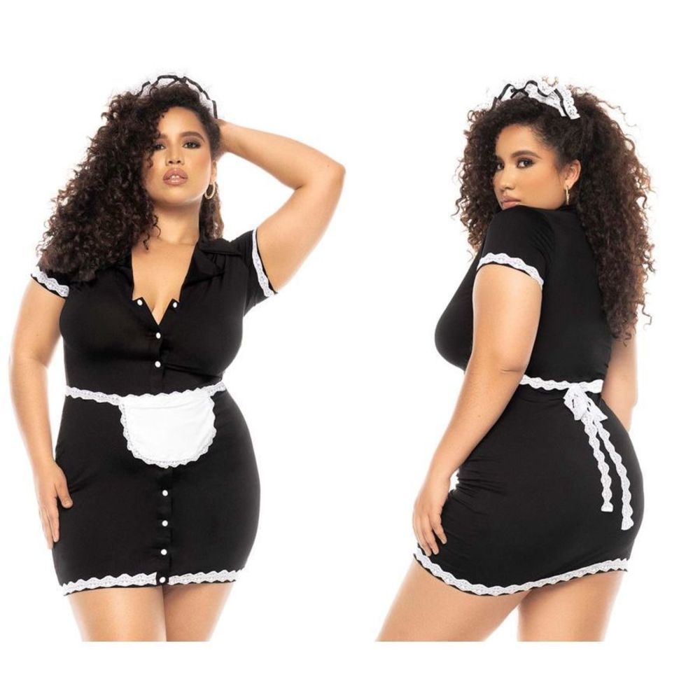 Mapale 60021X Flirty French Maid Costume Plus Color Only Color